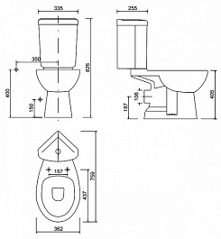 Creavit Чаша для унитаза-компакта Corner SD310.00000 с биде – фотография-2