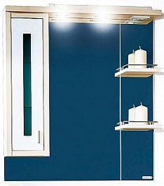 Бриклаер Зеркальный шкаф Бали 75 L светлая лиственница – фотография-1