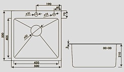 Hoffger Мойка для кухни 5050 Satin – фотография-3
