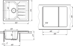 Dr. Gans Мойка кухонная Лора 620 базальт – фотография-4