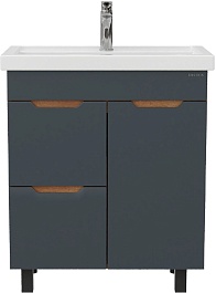 Onika Тумба с раковиной Айленд 70 графит/дуб крафт – фотография-1