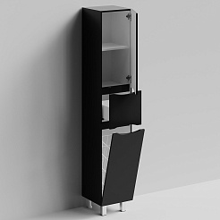 Водолей Шкаф пенал Лайт 35 R с б/к черный – фотография-3