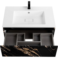 Cezares Тумба с раковиной Slider 80 с 2 ящиками подвесная чёрный фьюжн – фотография-18