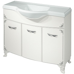 Какса-а Тумба для умывальника Классик-Д 120 белый/серебро – фотография-1