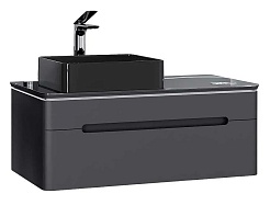 Jorno Тумба под раковину Shine 100 с МФУ подвесная антрацит Shi.01.100-M/P/A – фотография-1