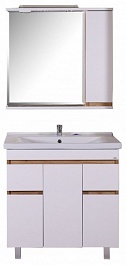 ASB-Mebel Мебель для ванной Марко 80 белый/дуб золотой – фотография-1