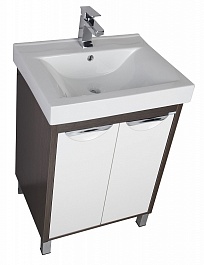 Aquanet Тумба с раковиной "Гретта 60" 2 двери венге (171586) – фотография-5