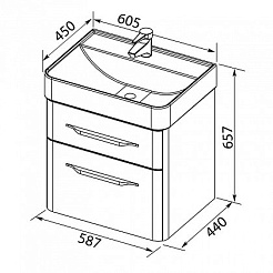 Aquanet Тумба с раковиной Виченца 60 белый – фотография-11