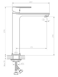 Mixline Смеситель для раковины 35k ML26-042 "Life" высокий излив хром – фотография-3