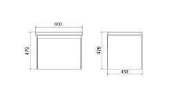 Velvex Тумба с раковиной подвесная Klaufs 60 черная/дерево, 1 ящик – фотография-3