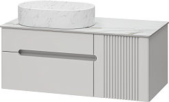 Brevita Тумба с раковиной Pallisandro 100 L подвесная серая матовая – фотография-5