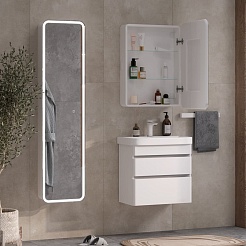 Equil Зеркальный шкаф Soldi 55 R белый софт – фотография-8