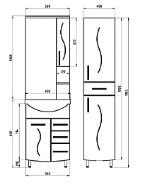 ASB-Mebel Тумба для умывальника Грета 60 напольная – фотография-3