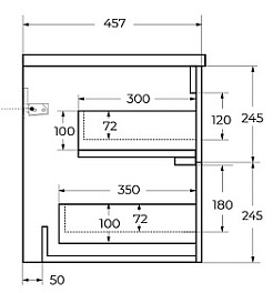 Cezares Тумба с раковиной Duet-N 100 подвесная CZR-8095-100 ясень белый софт – фотография-4