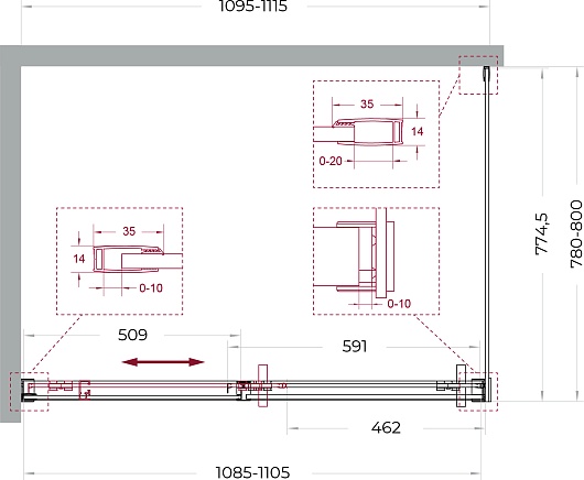 BelBagno Душевой уголок Soft Close-1 SOFT_CLOSE-1-AH-1-110/80-C-Cr 110x80 профиль хром стекло прозрачное – картинка-11
