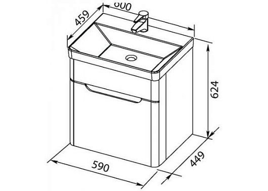 Aquanet Тумба с раковиной София 60 белая – картинка-13