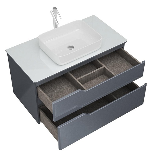 Owl 1975 Тумба с раковиной Hella Cristal 100 серый лак – фотография-2