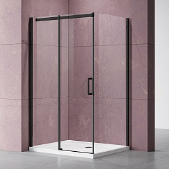 Vincea Душевой уголок Dice 140x100 VSR-4D1014CLB профиль черный стекло прозрачное – фотография-2