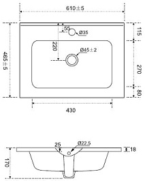 Am.Pm Мебельная раковина Sense 60 белая глянцевая – фотография-3