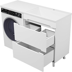 Misty Тумба под раковину Байкал 70 под стиральную машину белая – фотография-10