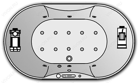 Kolpa San  Комплект гидро-аэромассажа Kolpa San Gloriana Luxus (подсветка, дезинфекция, массаж: боковой, аэромассаж) – фото, картинка, фотография-1