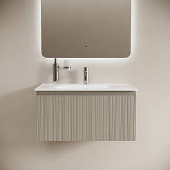 Sancos Тумба под раковину Code 80 c одним ящиком серая платина – фотография-2