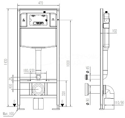 Teymi Унитаз подвесной Vitra Pro T40806 с инсталляцией Aina 1220067 с кнопкой Kati T70702BM – фотография-6