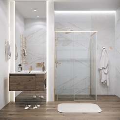 Grossman Боковая стенка Galaxy 70x195 профиль золото сатин стекло прозрачное – фотография-4