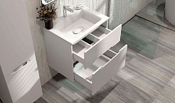 Jorno Тумба под раковину Modul 65 подвесная белая Mоl.01.62/P/W – фотография-6