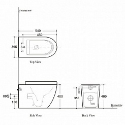 Aquanet Унитаз приставной Rimless Cetus-F BL-102N-FST – фотография-6