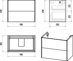 Brevita Тумба с раковиной Toy 60 белая – фотография-9