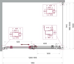 BelBagno Душевой уголок Marino MARINO-2-AH-1-130/100-C-GM 130x100 профиль оружейная сталь стекло прозрачное – фотография-10