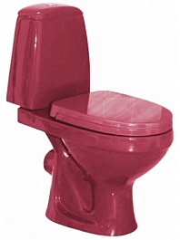 Oscar Унитаз-Компакт "Бордовый" микролифт – фотография-1
