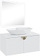 Runo Тумба с раковиной Андорра 85 Poligono подвесная белая матовая – фотография-28