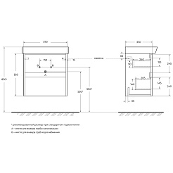BelBagno Тумба под раковину Neon 60 с 2 ящиками подвесная Pino Bianco – фотография-11