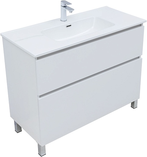 Aquanet Тумба с раковиной Вега 100 Flat белая – картинка-3
