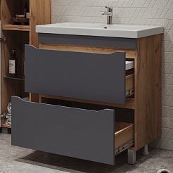 Vigo Тумба под раковину Wave 800-0-2 дуб золотой – фотография-5