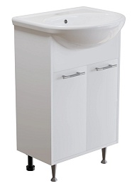 Mixline Тумба под раковину Алан 55 белая 2 створки – фотография-1