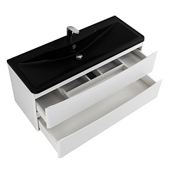 BelBagno Тумба с раковиной Acqua 120 подвесная Bianco Lucido с раковиной BB1200/455-LV-ART-ALR-NERO – фотография-4