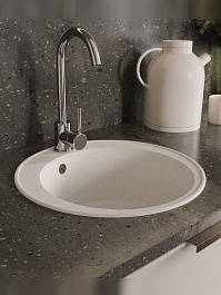 Teymi Мойка кухонная Lina Smart D48 кварцевая белая матовая – фотография-6