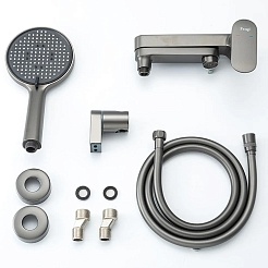 Frap Смеситель для ванны с душем H85 F3285-9 оружейная сталь – фотография-4