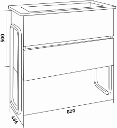 Grossman Тумба с раковиной Солис 85 дуб сонома/белая – фотография-4