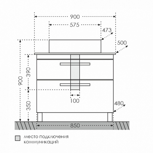 СанТа Мебель для ванной Нептун 90 – фотография-8