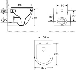 Teymi Унитаз подвесной Lina Vortex T40110 безободковый – фотография-14