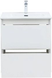 Aquanet Тумба с раковиной Милан 60 Flat подвесная белая – фотография-6