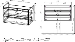 Vincea Тумба под раковину Luka 100 подвесная серый камень – фотография-7