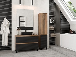 Brevita Тумба с раковиной Dakota 100 дуб галифакс олово/черный кварц – фотография-6