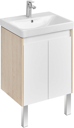 Акватон Тумба под раковину Сканди Doors 55 белая/дуб верона – фото-1