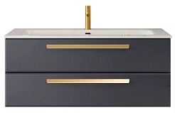 Cezares Тумба с раковиной Eco Cer-N 120 grafito CZR-8073-120 ручки сатиновое золото – фотография-1