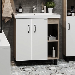 Onika Тумба под раковину Тимбер 70.10 белая/дуб сонома – фотография-2